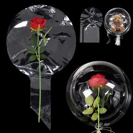 Party Decoration 3PCS Wide Neck Transparent Bobo Bubble Ball Valentine's Day Flowers Candy Clear Balloons For Wedding Birthday Gift Packing Decor 230920