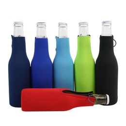 غطاء زجاجة النيوبرين معزول الأكمام حقيبة ديي الصيف koozies insulator 330ml zipper beer bottle حامل مع فتحة الزجاجة FY5824 920