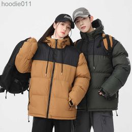 Women's Down Parkas Patchwork Solid Colour Hooded Outwear Parkas Men Fashion Jacket Winter Cotton-Padded Clothes Windproof Coats Casual 2023 Arrivals L230920