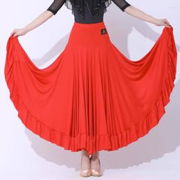 Stage Wear Women Ballroom Dance Skirt Red Black Tango Performance Costume Prom Waltz Dancing Modern Practice DL10940