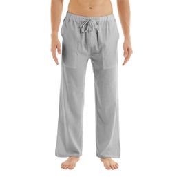 Men's Pants Men's Casual Linen Cotton Yoga Pants Breathable Loose Sweatpants Beach Trousers Lounge Pants Elastic Waist Fitness Pants 230920