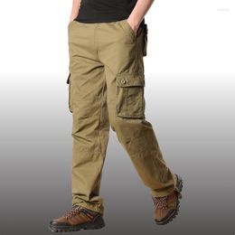 Men's Pants Spring Cargo Men Casual Multi Pockets Military Tactical Male Outwear Army Straight Slacks Long Trousers Plus Size 44