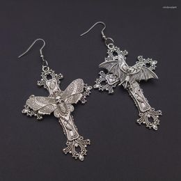 Orecchini pendenti croce di moda per donna teschio falena filigrana vittoriano stile gotico classico regalo gioielli scuri