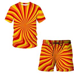 New Fashion Women/Mens Vortex Funny 3d Print T-Shirt / Jogger Shorts Casusal Tracksuit Sets S-7XL 003