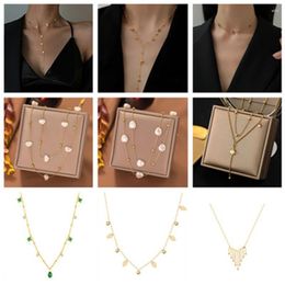 Chains 316L Stainless Steel 12 Multiple Different Styles Geometry Tassel Clavicle Chain Necklaces For Women Fashion Fine Jewellery N935