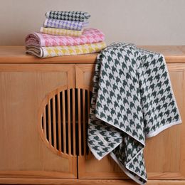 Quality Towel British Assorted Colours Retro Houndstooth Ins Pure Cotton Towels Cotton Absorbent