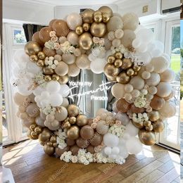 Other Event Party Supplies Sand White Gold Balloons Garland Arch Kit Retro Beige Wedding Decor Birthday Baby Shower Backdrop Globos 230919