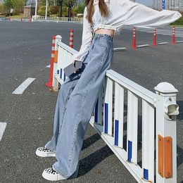 Women's Jeans Y2K Streetwear Urban Vintage Korean Fashion Boyfriend For Trousers Women Denim Wide-legged Baggy Pants Bottoms