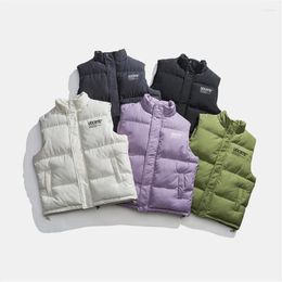 Men's Vests Men Vest Jacket Autumn Winter Oversized Sleeveless Solid Colour White Puffer Streetwear Fashion