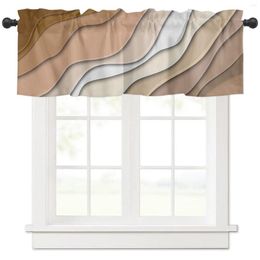 Curtain Brown Gradient Modern Geometric Abstraction Short Curtains Kitchen Cafe Wine Cabinet Wardrobe Window Small Home Decor