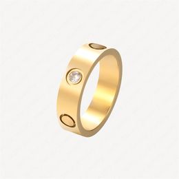 Classic Love Screw Ring Mens Rings For Women Stainless Steel 18k Gold Plated Never Fade Not Allergic 5 6mm Eternal Promise Accesso250D