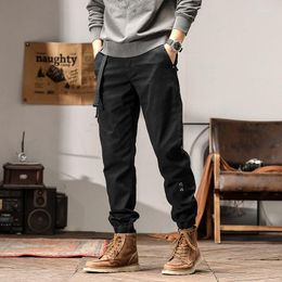 Men's Pants Cotton Cargo Style Casual Fashion Multi-Pocket Simple Binding Feet Hip Hop Streetwear Jogger Men