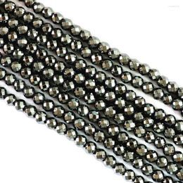 Beads High Grade Black Hematite Stone Fashion 4mm 6mm 8mm 10mm 12mm Round Faceted Loose Diy Jewellery B246