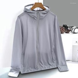 Men's Jackets Summer Jacket Coat Men Hooded Thin Quick-drying Breathable Stretch Sunscreen Tops Outdoor Jogging Running Travel Clothing Man