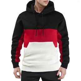 Men's Hoodies Mens Patchwork Colour Loose Outdoor Sports Tracksuits Harajuku Oversize Leisure Hooded Tops Sweatshirts Pullovers