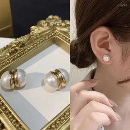 Orecchini pendenti Perla bianca con fori senza orecchie che possono essere indossati. Magnete da donna. Gioielli stile clip auricolare magnetico