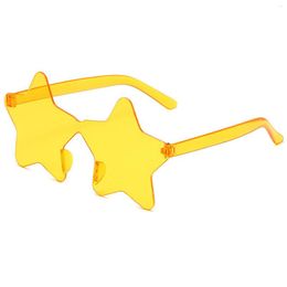 Sunglasses Rimless Star Shape Candy-coloured Glasses Transparent Frameless Pentagram Eyewear For Holiday Party Stage Show