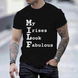 Men's T Shirts Summer Men Short Sleeve T-Shirts Tees My Irises Look Fabulous Print Casual Oversized Unisex Tops Streetwear Sports Wear