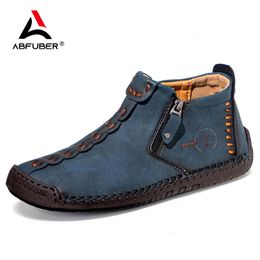 Boots Spring Handmade Leather Boots Men Casual Shoes Ankle Boots For Man Autumn Boot Zipper Design Man Shoes Male Hombres Botas 230920