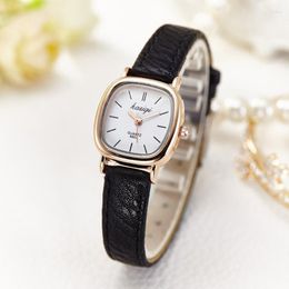 Wristwatches 22mm Small Watch For Women Quartz Watches Elegant Ladies Simple Female Fashion Vintage Orologio Diamond Square Case Wristwatch