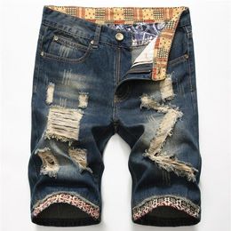 2020 Summer Fashion Mens Ripped Short Jeans Clothing Cotton Shorts Breathable Denim Shorts Male New Fashion Size 28-40265c
