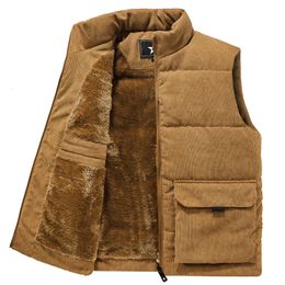 Men's Vests Winter Fashion Wool Vest Male CottonPadded Coats Men Sleeveless Jackets Warm Waistcoats Clothing Plus Size 6XL 230919
