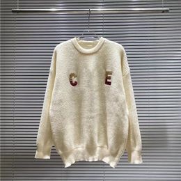 Fashion Designer High-end CE letter embroidered sweater Soft and comfortable couple sweater Senior women's pullover Fashion letter autumn-winter wool clothing