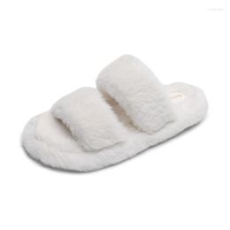 Sandals (YYDD) Brand Fluffy White Brown Comfortable Casual Women's Slippers High Heels Home Party Plus Size35-43