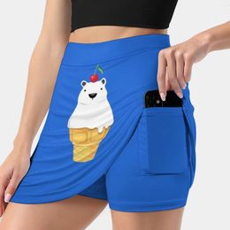 Skirts Polar Cone Women's Skirt Mini A Line With Hide Pocket Bear Reynarte Global Warming Marchmemes Animal