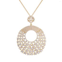 Pendant Necklaces GuoGuo Shiny Fashion Exquisite Round Crystal Handmade Lightweight Elegant Rose Gold Plated Necklace Jewelry Gift For Women