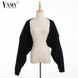 Women's Sweaters Sexy cropped cardigan knitted short cardigan sweaters for women fashion cute tops korean style long sleeve top batwing sleeve 230920