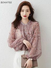 Women's Blouses M-4XL Women Sweet Elegant Design Folds See-through Breathable Fashion Loose Ulzzang Female All-match Summer Leisure