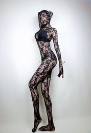 Adult Size Unisex Sexy Black Lace Full Body Zentai Catsuit Costume Unitard leotard Bodysuit