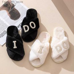 Slippers I Do Plus Bridal Shower Cross Sandals Honeymoon Trip Party Girl Weekend Bride To Be Decoration Gift Wedding Engagement Q230920