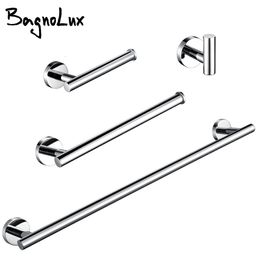 Bath Accessory Set Bathroom Accessories Kit Chrome Stainless Steel Black Gold Round Wall Mounted Hand Towel Bar Toilet Paper Holder Robe Hooks 230920