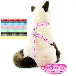 Cat Collars Dog Collar Harness Leash Traction Rope Chest Strap Pets Safe Gentle Leader Come With Me Kitten Floral Drop