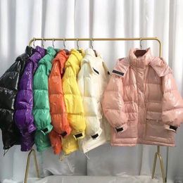 Women's Down ZCWXM Winter 90% White Duck Jacket Bright Coat 2023 Women Snow Clothes Loose Medium Long Female Parka Oversize