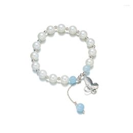 Strand Butterfly Heart Pendant Shell Pearls Bracelet For Woman Charm Wedding Engagement Fashion Party Jewellery