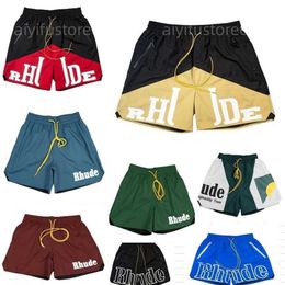 56% OFF Mens Rhude Shorts Swimming Short Pant Hip Hop High Street Sports Print Fashion RH Summer Training Beach Short Men Elastic Waist Running Blue