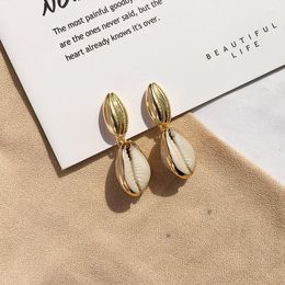 Dangle Earrings Fashion Sea Style Small Natural Shell European Vintage Gold Colour Drop Earring For Women Party Jewellery Ear