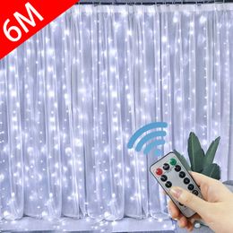 Other Event Party Supplies LED Curtain Garland on The Window USB String Lights Fairy Festoon Remote Control Christmas Wedding Decorations for Home Room 230919