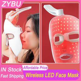 Wireless 7 Color Led Photon Light Therapy Machines Home Use Face Facial Beauty Mask Facial Skin Care Anti Aging Acne Treatment Skin Rejuvenation Face Whitening