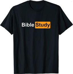 Men's T Shirts Bible Study Hub Logo Funny Sarcastic Adult Humour T-Shirt Men Summer Short Sleeve Casual T-shirts Cotton Black Tees Tops