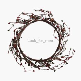 Christmas Decorations 8 Inch Inner Diameter Artificial Pip Berry Rusty Metal Star Christmas Wreath HKD230921