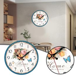 Wall Clocks European Style Retro Vintage Clock 12 Inch Silent Non Ticking Battery Operated Home Decor Countdown Timer Digital