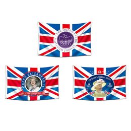 150cm X 90cm Platinum Jubilee Of Elizabeth II Flag Banner 70th Anniversary 2022 Union Jack Flag For Street Party Souvenir283e