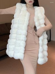 Women's Fur Vest Women Faux Coat 2023 Fall Winter Sleeveless O Neck Solid Warm Loose Jackets Fashion Office Ladies Chic Coats