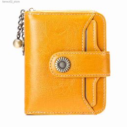 Money Clips High Quality Women's Genuine Leather Wallet Female RFID Anti Theft Card Holder Coin Purse Wallets for Women Clutch Bag Q230921