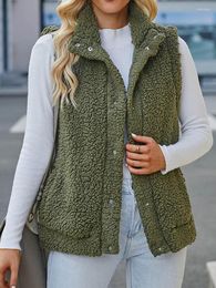 Women's Vests Faux Lambswool Vest Women Vintage Plush Female Autumn Winter Loose Sleeveless Coat Lady Oversized Retro Casual Waistcoat