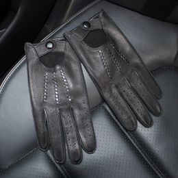 Five Fingers Gloves Men's Deerskin Thin Single Skinless Fashion Locomotive Spring And Summer Autumn Driving Full Finger Genuine Leather 230921